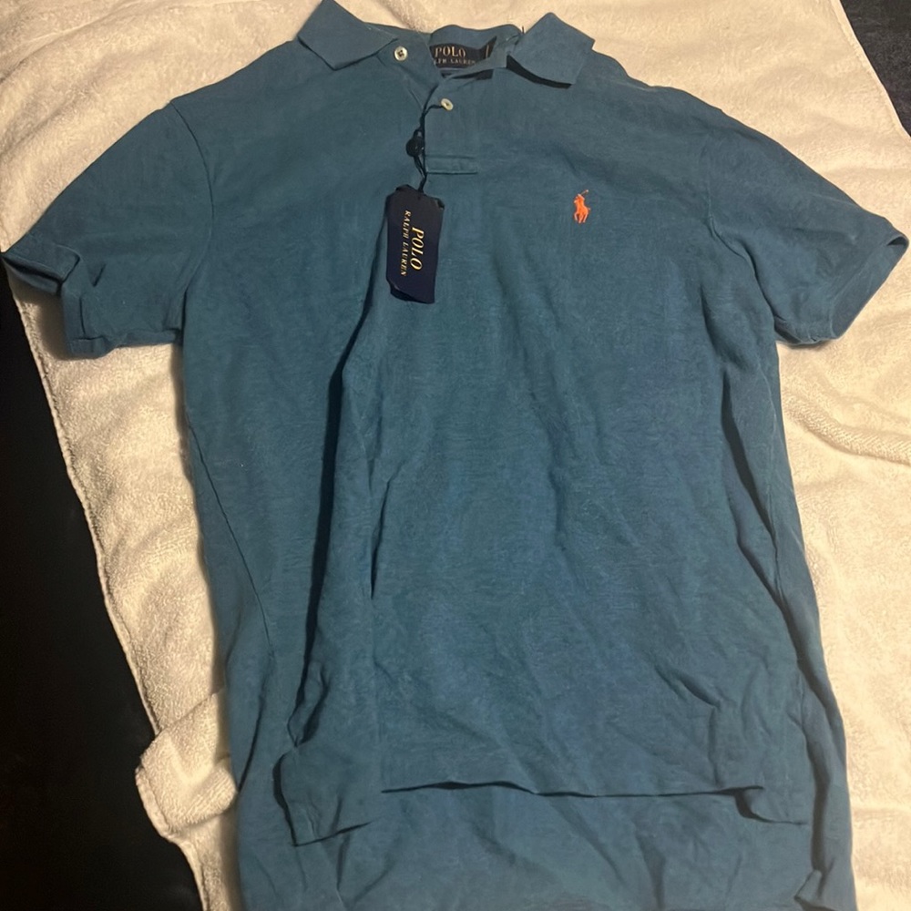 Blue polo shirt
